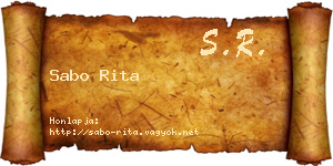 Sabo Rita névjegykártya